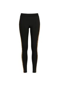 Urban Classics - Damskie klasyczne legginsy w paski. Kolor: żółty, wielokolorowy, czarny. Wzór: paski #1