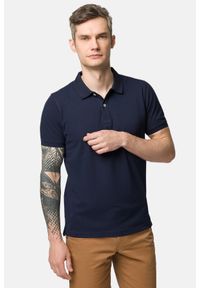 Lancerto - Koszulka Polo Bawełniana Granatowa Blake. Typ kołnierza: polo. Kolor: niebieski. Materiał: bawełna #1