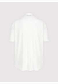 Pako Lorente - PAKO LORENTE - Ażurowa koszula męska z krótkim rękawem biała. Okazja: na co dzień. Kolor: biały. Materiał: poliester, bawełna. Długość rękawa: krótki rękaw. Długość: krótkie. Wzór: ażurowy. Sezon: wiosna. Styl: casual #4