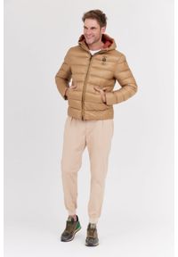 Blauer USA - BLAUER Jasnobrązowa puchowa kurtka męska Virgil z kapturem, Rozmiar XXL. Typ kołnierza: kaptur. Kolor: brązowy. Materiał: puch #3