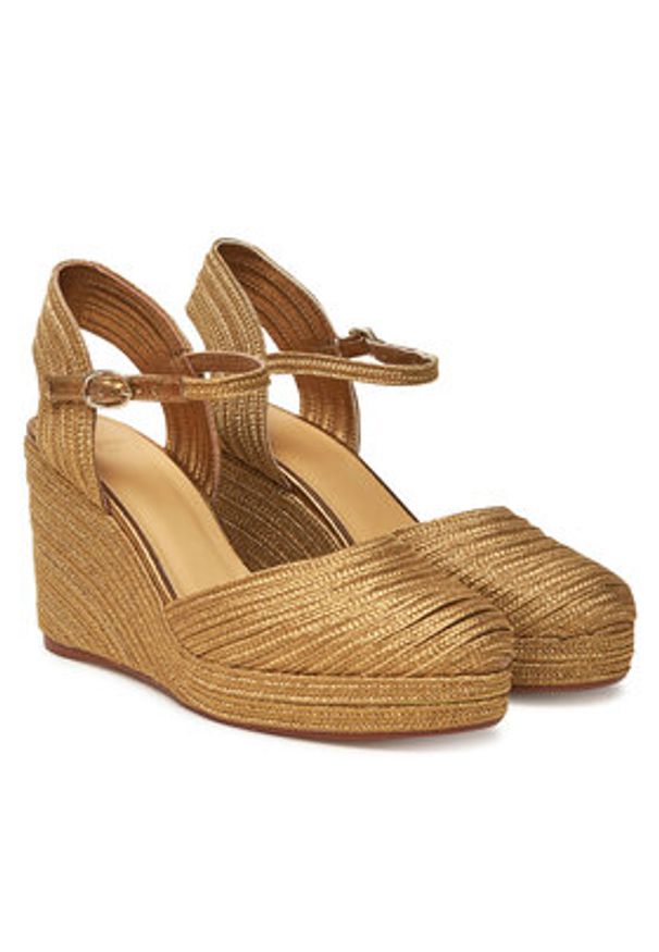 Castañer Espadryle Carolyn/142 023115 Złoty. Kolor: złoty. Materiał: materiał