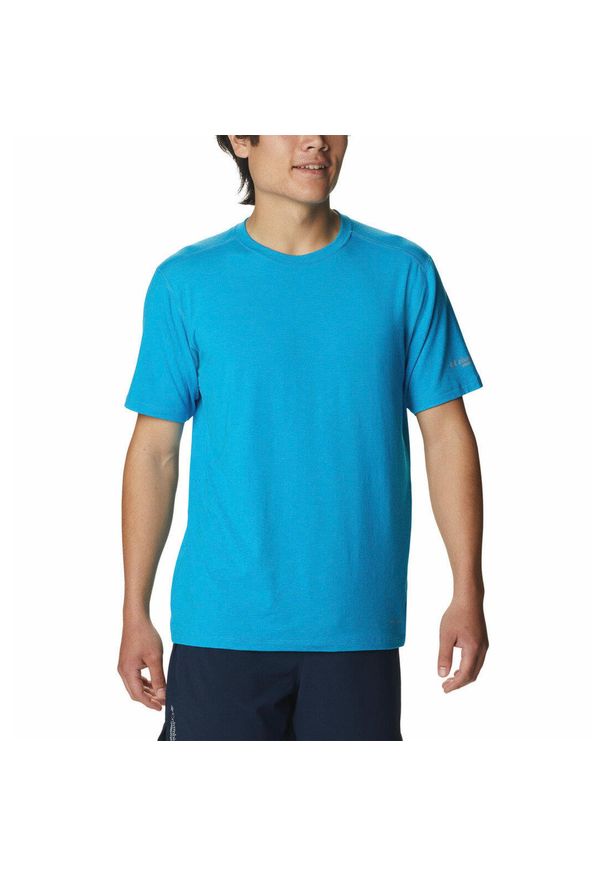 columbia - Koszulka Męska Columbia Endless Trail Running Tech T-Shirt. Kolor: niebieski. Materiał: poliester, elastan, wiskoza. Sport: bieganie