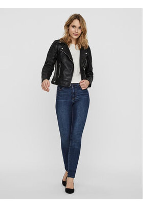 Vero Moda Kurtka z imitacji skóry Kerri 10228728 Czarny Regular Fit. Kolor: czarny. Materiał: skóra