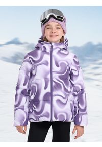 4f - 4F Kurtka narciarska membrana 5000 dziewczęca - multikolor 146 (10-11 lat). Kolor: wielokolorowy. Materiał: materiał, poliester. Sezon: lato #1