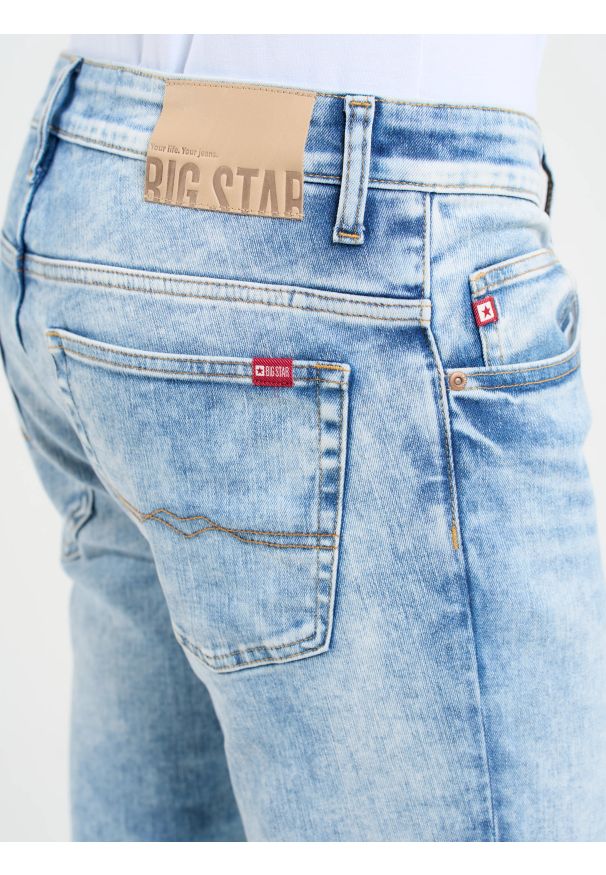 Big-Star - Jeansy męskie skinny marmurkowe jasnoniebieskie Jeffray 245. Stan: obniżony. Kolor: niebieski. Styl: klasyczny
