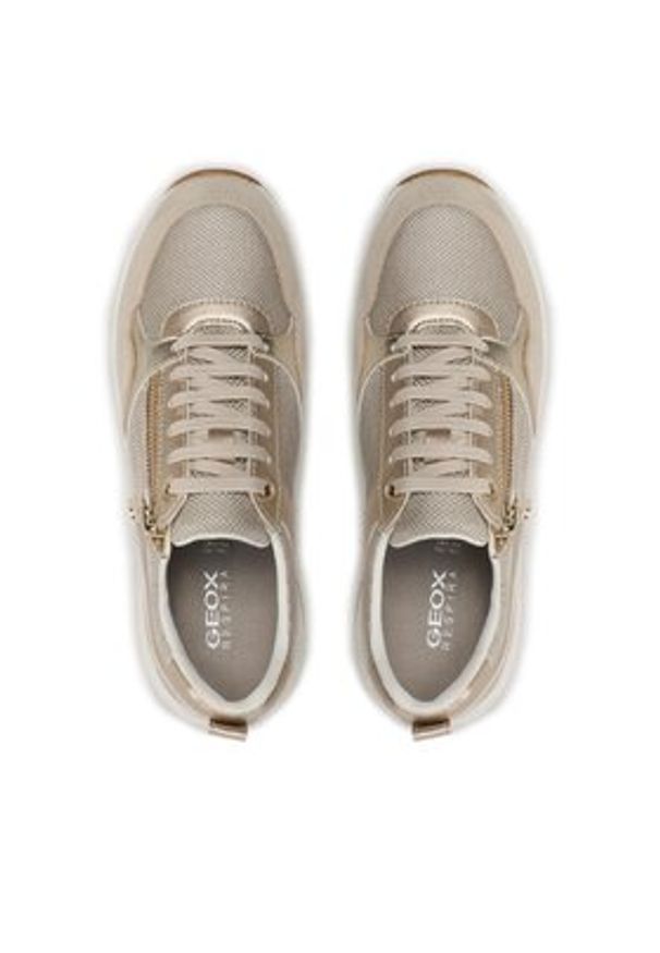 Geox Sneakersy D Bulmya A D35NQA 0NF14 C2235 Złoty. Kolor: złoty. Materiał: skóra