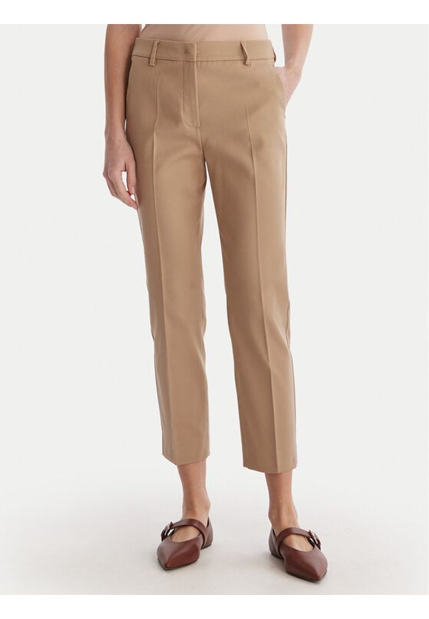 Weekend Max Mara Spodnie materiałowe Vite 2615131031 Beżowy Slim Fit. Kolor: beżowy. Materiał: bawełna