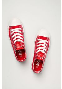 Lee Cooper - Tenisówki. Nosek buta: okrągły. Zapięcie: sznurówki. Kolor: czerwony. Materiał: guma #4
