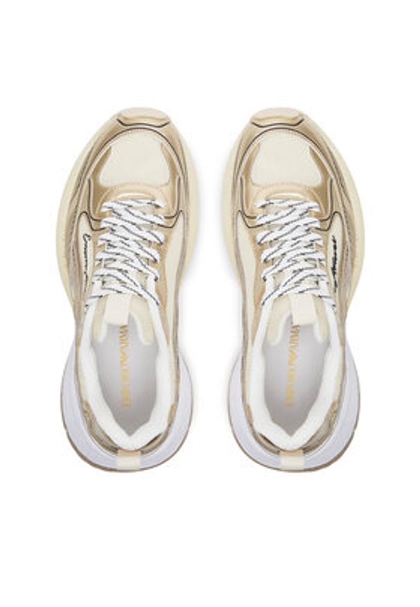 Emporio Armani Sneakersy X3X238 XR388 00194 Złoty. Kolor: złoty. Materiał: skóra