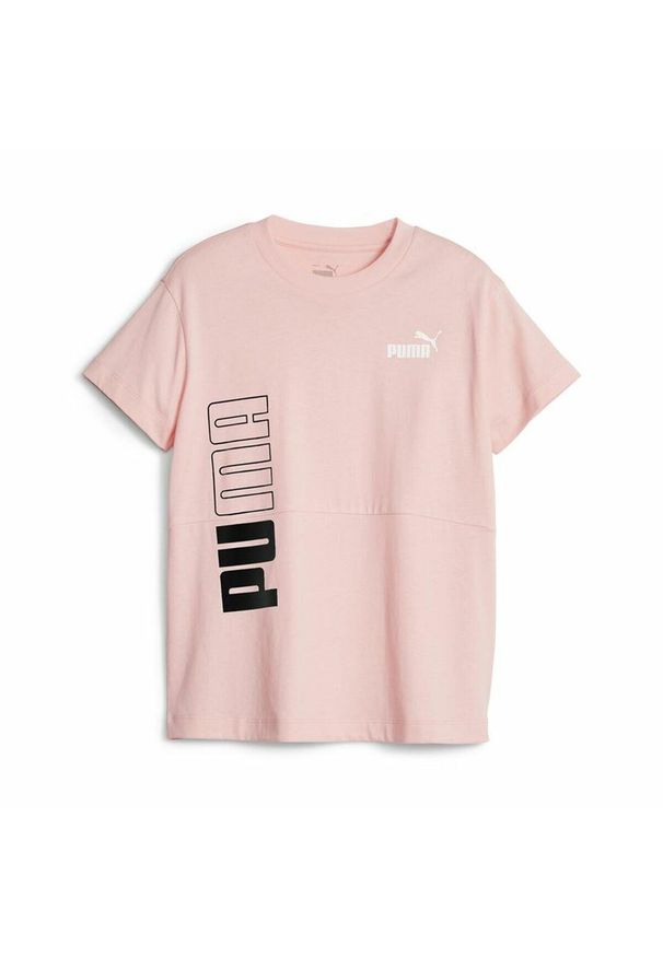 Koszulka sportowa dla dzieci Puma z krótkim rękawem Puma Power Colorblock. Kolor: różowy. Długość rękawa: krótki rękaw. Długość: krótkie