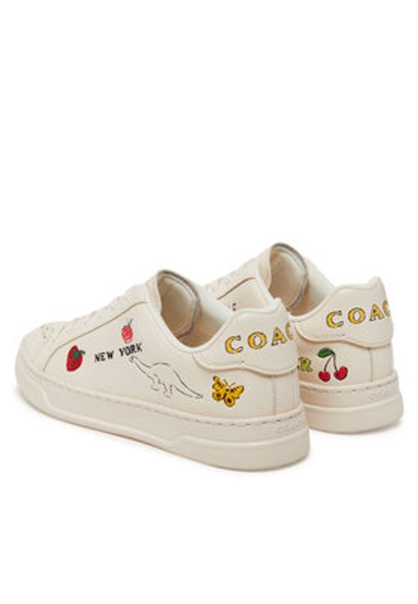 Coach Sneakersy CAQ45 Écru. Materiał: skóra