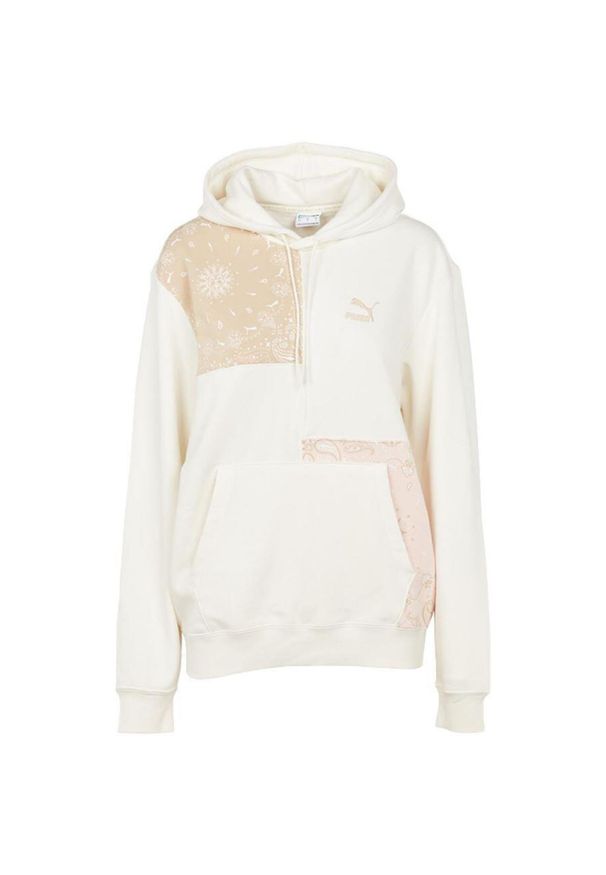 Puma Damska Bluza Kapuśnik Biała/Różowa. Typ kołnierza: kaptur. Kolor: różowy. Materiał: poliester, bawełna