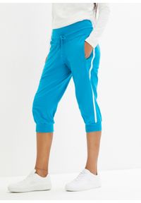 bonprix - Spodnie sportowe 3/4 z bawełny (2 pary). Kolor: niebieski. Materiał: bawełna. Styl: sportowy #1
