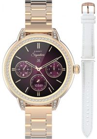 GARETT - Smartwatch Garett Smartwatch damski Garett 5904238485101 różowe złoto bransoleta. Rodzaj zegarka: smartwatch. Kolor: złoty, wielokolorowy, różowy #1