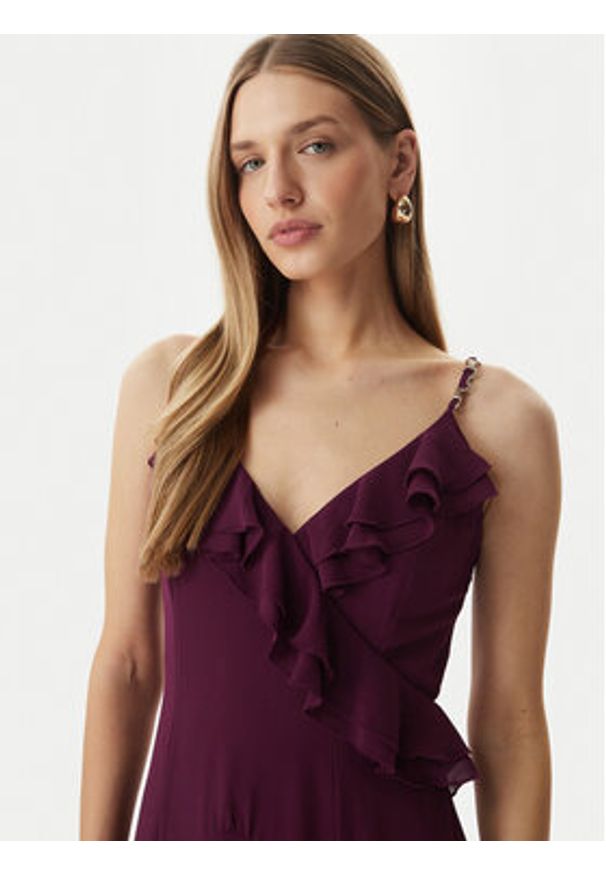 Morgan Sukienka koktajlowa 261-RDADOU Bordowy Regular Fit. Kolor: czerwony. Materiał: syntetyk. Styl: wizytowy