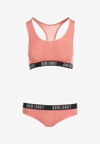 Born2be - Różowy 2-Częściowy Komplet Bawełniany Sportowy Biustonosz i Szorty oraz Stringi Klemera. Kolor: różowy. Materiał: bawełna