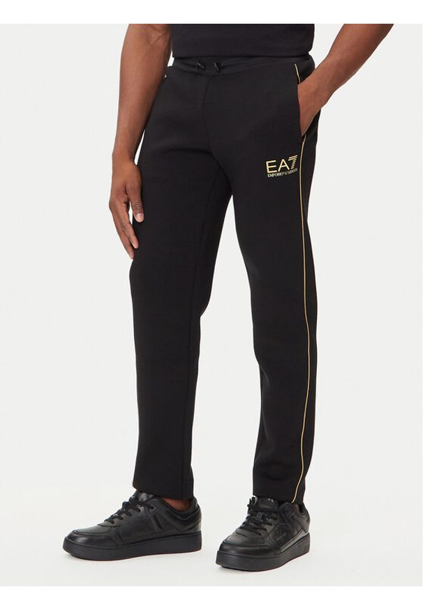 EA7 Emporio Armani Spodnie dresowe 7M000672 AF14146 UC001 Czarny Slim Fit. Kolor: czarny. Materiał: syntetyk