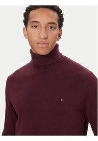 TOMMY HILFIGER - Tommy Hilfiger Golf MW0MW28048 Bordowy Regular Fit. Typ kołnierza: golf. Kolor: czerwony. Materiał: bawełna #2