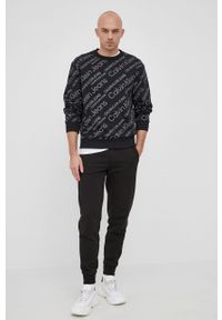 Calvin Klein Jeans Bluza męska kolor czarny wzorzysta. Okazja: na co dzień. Kolor: czarny. Materiał: dzianina. Styl: casual
