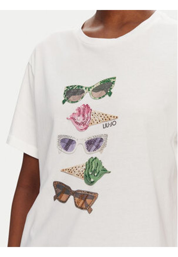 Liu Jo T-Shirt WA5343 JS923 M9518 Biały Regular Fit. Kolor: biały. Materiał: bawełna