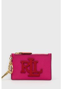 Lauren Ralph Lauren portfel skórzany damski kolor różowy. Kolor: różowy. Materiał: skóra