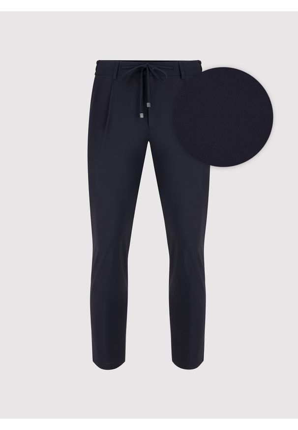 Pako Lorente - PAKO LORENTE – Spodnie garniturowe w kolorze granatowym. Kolor: niebieski. Materiał: elastan, poliamid. Wzór: gładki