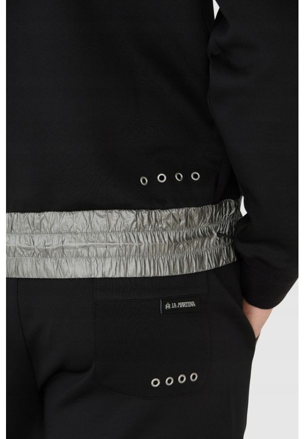 La Martina - LA MARTINA Czarna bluza męska z kapturem, Rozmiar M. Typ kołnierza: kaptur. Kolor: czarny