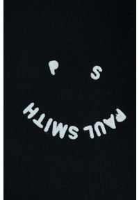 PS PAUL SMITH - PS Paul Smith bluza bawełniana damska kolor czarny z kapturem z aplikacją. Typ kołnierza: kaptur. Kolor: czarny. Materiał: bawełna. Długość rękawa: długi rękaw. Długość: długie. Wzór: aplikacja #5