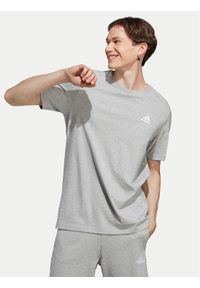 Adidas - adidas T-Shirt Essentials Single Jersey Embroidered Small Logo IC9288 Szary Regular Fit. Kolor: szary. Materiał: bawełna #1