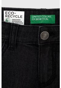 United Colors of Benetton Szorty jeansowe dziecięce kolor szary gładkie. Okazja: na co dzień. Kolor: szary. Materiał: jeans. Wzór: gładki. Styl: casual