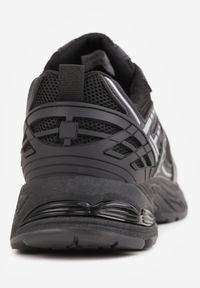 Born2be - Czarne Sneakersy Siateczkowe na Piankowej Podeszwie z Ozdobnymi Przeszyciami Faria. Okazja: na co dzień. Zapięcie: sznurówki. Kolor: czarny. Materiał: jeans, dzianina. Szerokość cholewki: normalna #4