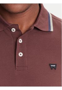 Wrangler Polo 112371508 Brązowy Regular Fit. Typ kołnierza: polo. Kolor: brązowy. Materiał: bawełna #5
