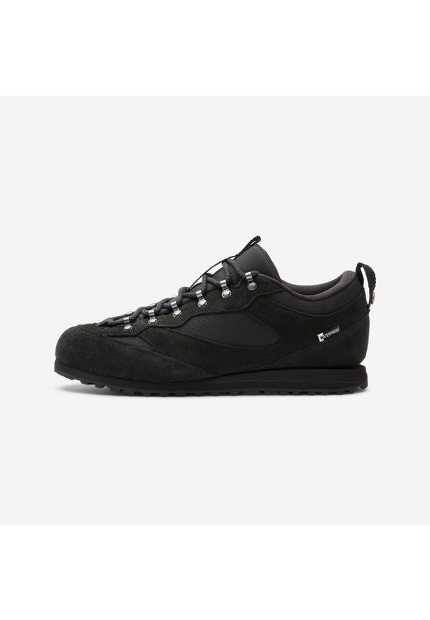Decathlon - Sneakersy Graveler Low waterproof. Kolor: czarny. Materiał: skóra, kauczuk. Szerokość cholewki: normalna