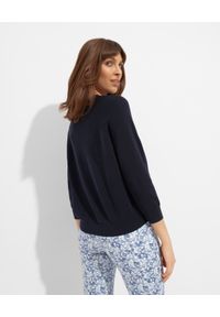 CAPPELLINI - Granatowy sweter. Kolor: niebieski. Materiał: bawełna, materiał #2