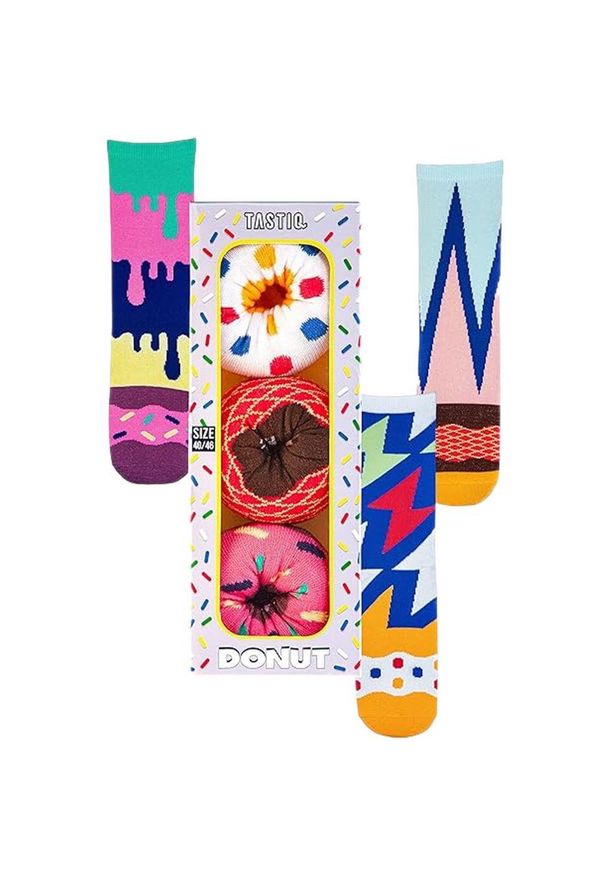 ZEAGLE - Tastic Unisex Skarpetki - 3 Pary Donuts, Rozmiar 36-41. Kolor: wielokolorowy. Sport: turystyka piesza