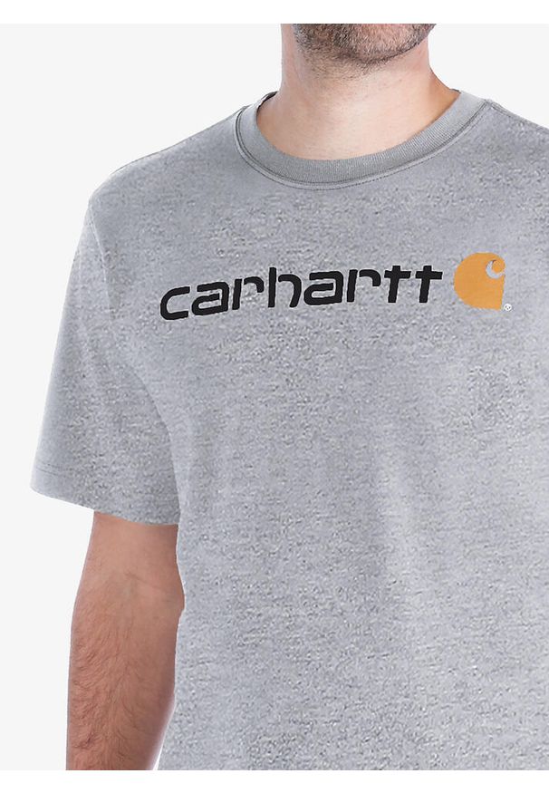 Koszulka bawełniana męska Carhartt Core Logo T-Shirt S/S. Kolor: szary. Materiał: bawełna