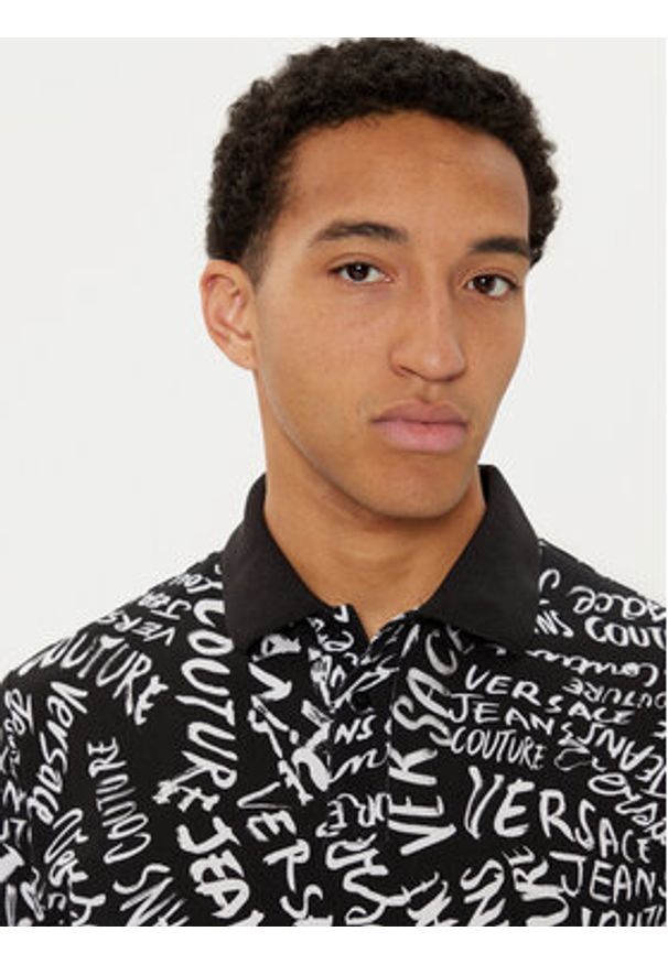 Versace Jeans Couture Polo 78GAG6R0 Czarny Regular Fit. Typ kołnierza: polo. Kolor: czarny. Materiał: bawełna
