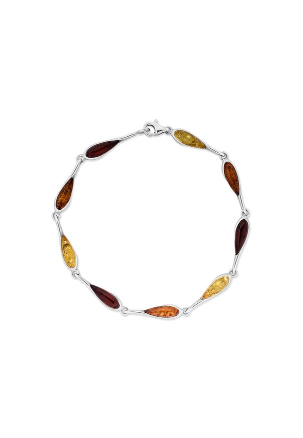 W.KRUK RABAT Bransoletka Srebrna - srebro 925, Bursztyn - SAB/AB141. Materiał: srebrne. Kolor: srebrny. Kamień szlachetny: bursztyn