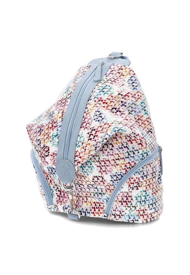 Niebieski Stylowy Damski Plecak Rieker. Kolor: niebieski. Materiał: materiał. Styl: elegancki