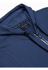 Ombre Clothing - Bluza męska rozpinana z kapturem B1152 - ciemnoniebieska - XXL. Typ kołnierza: kaptur. Kolor: niebieski. Materiał: bawełna, poliester #4
