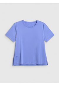 4f - 4F Koszulka treningowa loose szybkoschnąca damska - niebieska S. Kolor: niebieski. Materiał: materiał, włókno. Sport: fitness #1