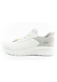 skechers - Buty sportowe SLIP-INS męskie Skechers Bobs Squad. Kolor: biały. Materiał: materiał. Szerokość cholewki: normalna