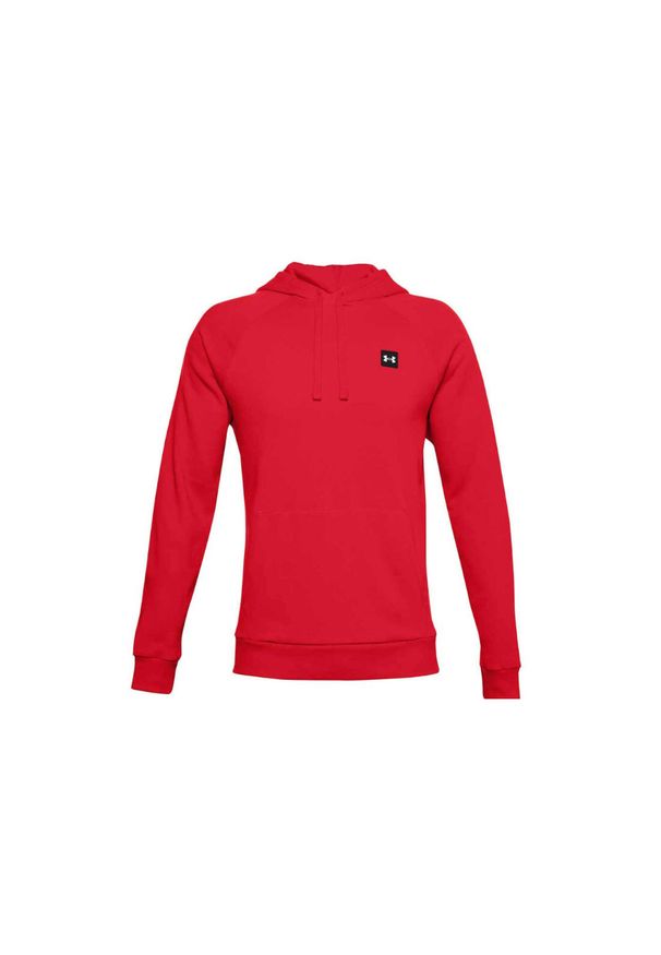 Bluza sportowa męska Under Armour Rival Fleece Hoodie. Kolor: czerwony. Materiał: materiał, bawełna. Styl: sportowy