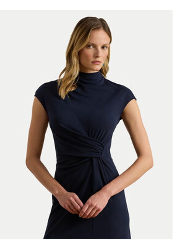 Lauren Ralph Lauren - LAUREN RALPH LAUREN Sukienka koktajlowa 200P03732001 Granatowy Slim Fit. Kolor: niebieski. Materiał: syntetyk. Styl: wizytowy