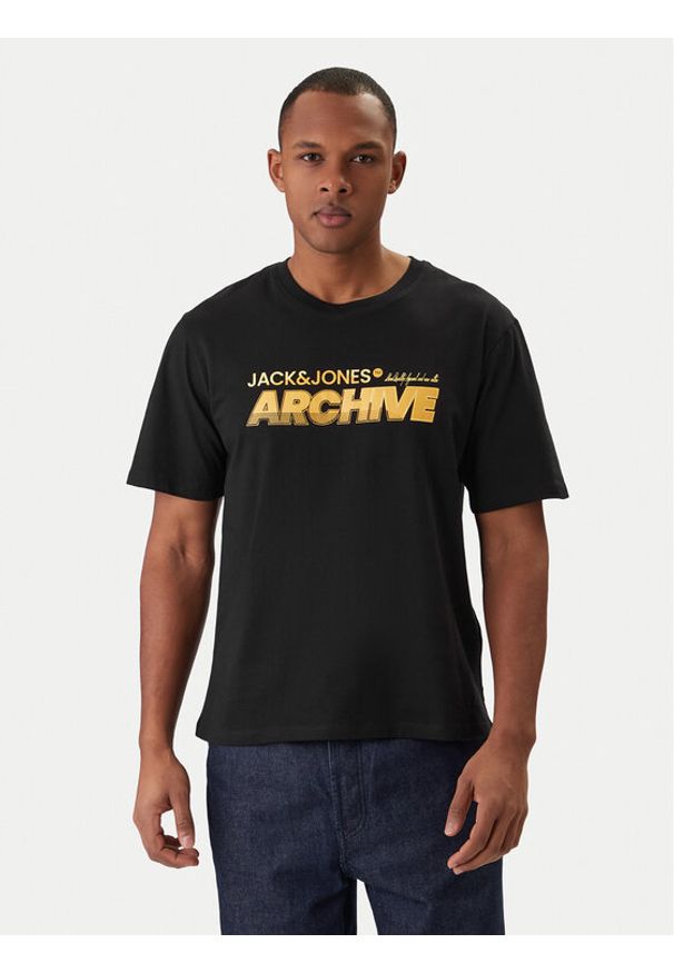 Jack & Jones T-Shirt Brat Tee 12288103 Czarny Regular Fit. Kolor: czarny. Materiał: bawełna