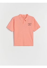 Reserved - T-shirt polo - brzoskwiniowy. Typ kołnierza: polo. Kolor: pomarańczowy. Materiał: bawełna, dzianina #1