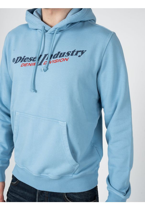 Diesel Bluza "S-Girk" | A03744-0AJIH-8DH | Mężczyzna | Niebieski. Okazja: na co dzień. Kolor: niebieski. Materiał: bawełna. Wzór: nadruk. Styl: casual, sportowy