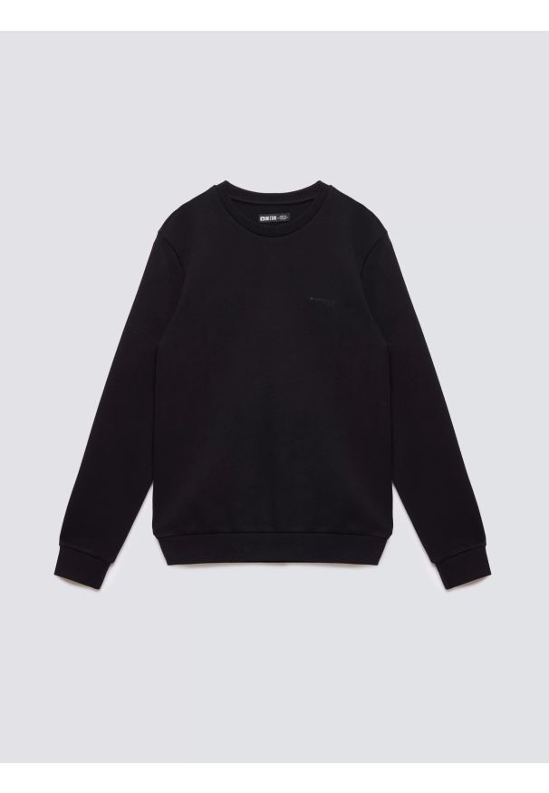 Big-Star - Bluza męska ze splotem pique czarna Wiler 906. Okazja: na co dzień. Kolor: czarny. Materiał: jeans, materiał, dzianina. Wzór: ze splotem. Styl: klasyczny, casual