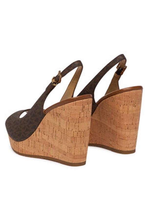 MICHAEL Michael Kors Sandały Rosie Wedge 40S6RSHS1B Brązowy. Kolor: brązowy. Materiał: skóra