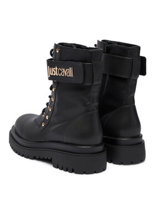 Just Cavalli Trapery 79RA3S93 ZSD53 Czarny. Kolor: czarny. Materiał: skóra